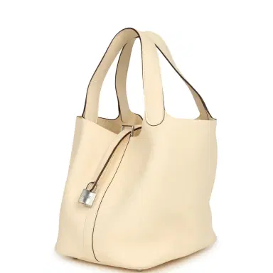 HERMÈS Hermes Picotin Lock 22 Nata Clemence Palladium Hardware | Thumbnail 5 HERMÈS Hermes Picotin Lock 22 Nata Clemence Palladium Hardware | Thumbnail 5