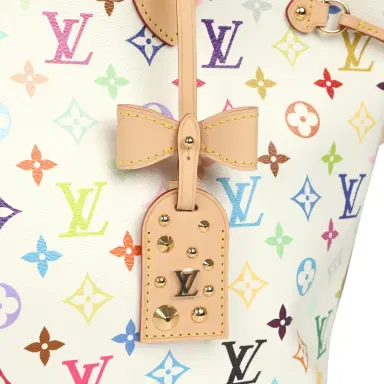 Louis Vuitton Louis Vuitton x Takashi Murakami Neverfull MM White Multicolored Monogram Gold Hardware | Thumbnail 8 Louis Vuitton Louis Vuitton x Takashi Murakami Neverfull MM White Multicolored Monogram Gold Hardware | Thumbnail 8