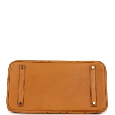 HERMÈS Pre-owned Hermes Birkin 35 Cognac Ostrich Gold Hardware | Thumbnail 6 HERMÈS Pre-owned Hermes Birkin 35 Cognac Ostrich Gold Hardware | Thumbnail 6