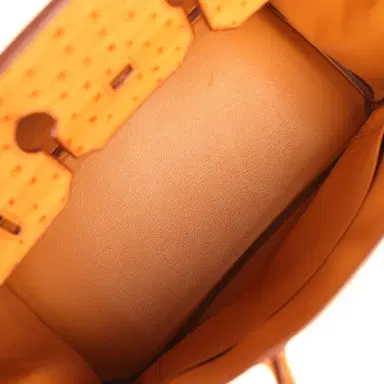 HERMÈS Pre-owned Hermes Birkin 35 Cognac Ostrich Gold Hardware | Thumbnail 8 HERMÈS Pre-owned Hermes Birkin 35 Cognac Ostrich Gold Hardware | Thumbnail 8