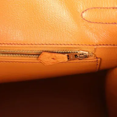 HERMÈS Pre-owned Hermes Birkin 35 Cognac Ostrich Gold Hardware | Thumbnail 9 HERMÈS Pre-owned Hermes Birkin 35 Cognac Ostrich Gold Hardware | Thumbnail 9