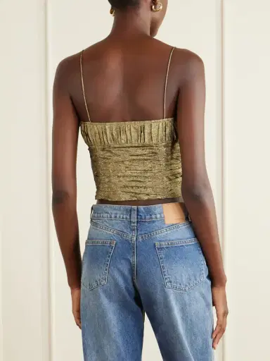 Ulla Johnson Vina Cropped Metallic Taffeta Tank | Thumbnail 3 Ulla Johnson Vina Cropped Metallic Taffeta Tank | Thumbnail 3