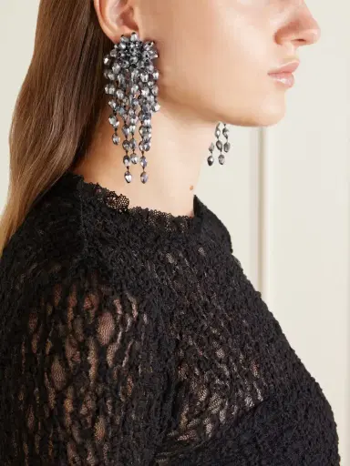 Isabel Marant Hanabi Silver-tone Crystal Clip Earrings | Thumbnail 2 Isabel Marant Hanabi Silver-tone Crystal Clip Earrings | Thumbnail 2