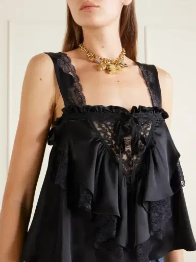 Chloé Lace-trimmed Silk-satin Cami | Thumbnail 5 Chloé Lace-trimmed Silk-satin Cami | Thumbnail 5