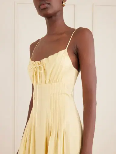 Staud Margi Ruffled Pleated Cotton-stretch Poplin Midi Dress | Thumbnail 4 Staud Margi Ruffled Pleated Cotton-stretch Poplin Midi Dress | Thumbnail 4