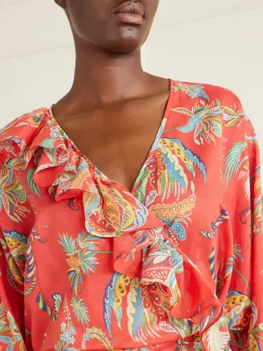 Etro Ruffled Printed Cotton Blouse | Thumbnail 5 Etro Ruffled Printed Cotton Blouse | Thumbnail 5