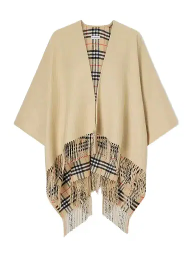 Burberry Fringed Wool Cape | Thumbnail 1 Burberry Fringed Wool Cape | Thumbnail 1