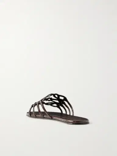 Loewe Petal Anagram Croc-effect Leather Slides | Thumbnail 3 Loewe Petal Anagram Croc-effect Leather Slides | Thumbnail 3