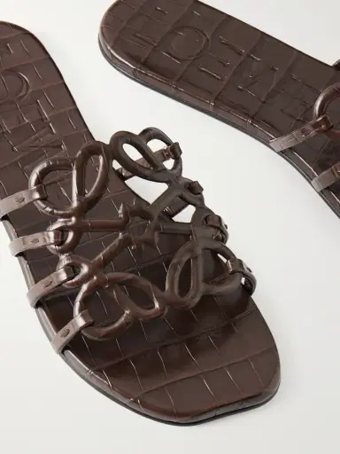 Loewe Petal Anagram Croc-effect Leather Slides | Thumbnail 5 Loewe Petal Anagram Croc-effect Leather Slides | Thumbnail 5