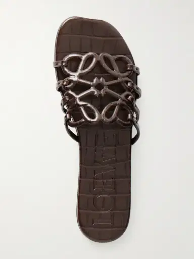 Loewe Petal Anagram Croc-effect Leather Slides | Thumbnail 6 Loewe Petal Anagram Croc-effect Leather Slides | Thumbnail 6