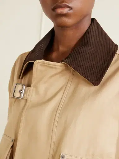 Loewe Cropped Belted Corduroy-trimmed Cotton-gabardine Jacket | Thumbnail 5 Loewe Cropped Belted Corduroy-trimmed Cotton-gabardine Jacket | Thumbnail 5
