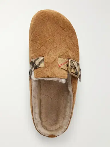 Burberry Shearling-trimmed Suede Clogs | Thumbnail 6 Burberry Shearling-trimmed Suede Clogs | Thumbnail 6