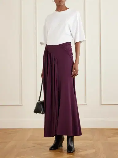 Rabanne Gathered Stretch-jersey Midi Skirt | Thumbnail 2 Rabanne Gathered Stretch-jersey Midi Skirt | Thumbnail 2