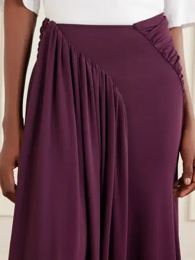 Rabanne Gathered Stretch-jersey Midi Skirt | Thumbnail 4 Rabanne Gathered Stretch-jersey Midi Skirt | Thumbnail 4