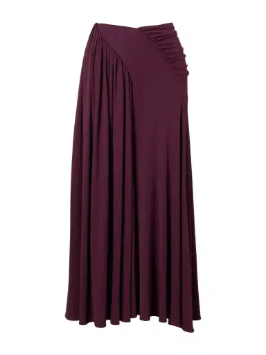 Rabanne Gathered Stretch-jersey Midi Skirt | Thumbnail 1 Rabanne Gathered Stretch-jersey Midi Skirt | Thumbnail 1