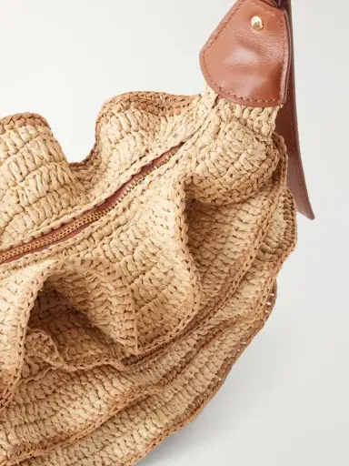 Zimmermann Goldentime Ruffled Leather-trimmed Raffia Shoulder Bag | Thumbnail 5 Zimmermann Goldentime Ruffled Leather-trimmed Raffia Shoulder Bag | Thumbnail 5