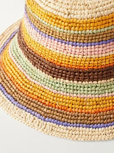 Zimmermann Striped Raffia Bucket Hat | Thumbnail 3 Zimmermann Striped Raffia Bucket Hat | Thumbnail 3