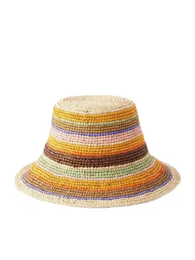 Zimmermann Striped Raffia Bucket Hat | Thumbnail 1 Zimmermann Striped Raffia Bucket Hat | Thumbnail 1