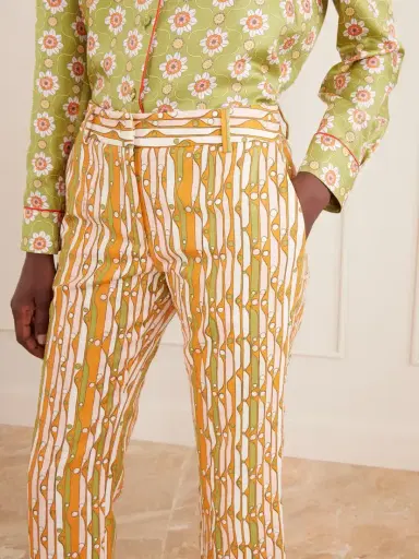 La DoubleJ Printed Stretch-cotton Mid-rise Flared Pants | Thumbnail 5 La DoubleJ Printed Stretch-cotton Mid-rise Flared Pants | Thumbnail 5