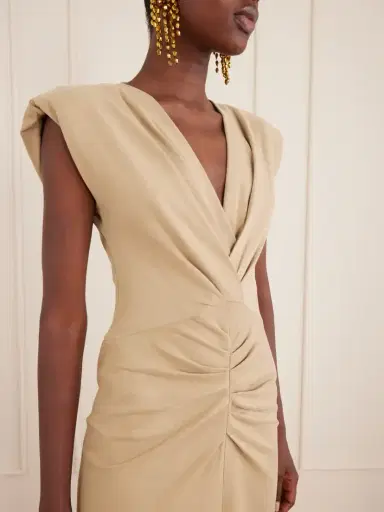 Isabel Marant Nadra Gathered Cotton Midi Dress | Thumbnail 4 Isabel Marant Nadra Gathered Cotton Midi Dress | Thumbnail 4