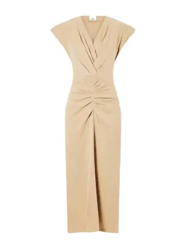 Isabel Marant Nadra Gathered Cotton Midi Dress | Thumbnail 1 Isabel Marant Nadra Gathered Cotton Midi Dress | Thumbnail 1