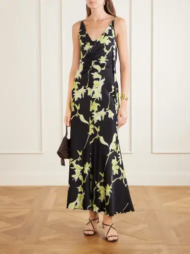 Sportmax + Balia Gathered Printed Satin Maxi Dress | Thumbnail 2 Sportmax + Balia Gathered Printed Satin Maxi Dress | Thumbnail 2