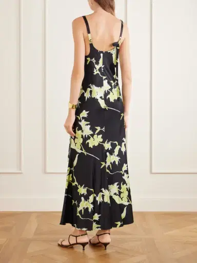 Sportmax + Balia Gathered Printed Satin Maxi Dress | Thumbnail 3 Sportmax + Balia Gathered Printed Satin Maxi Dress | Thumbnail 3
