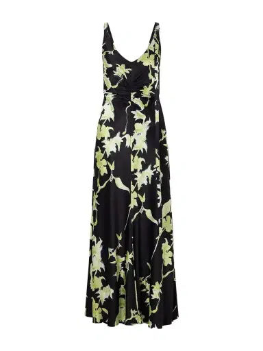 Sportmax + Balia Gathered Printed Satin Maxi Dress | Thumbnail 1 Sportmax + Balia Gathered Printed Satin Maxi Dress | Thumbnail 1