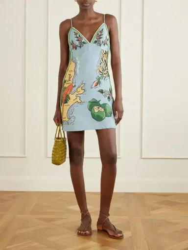 Farm Rio Beaches Path Printed Linen Mini Dress | Thumbnail 2 Farm Rio Beaches Path Printed Linen Mini Dress | Thumbnail 2