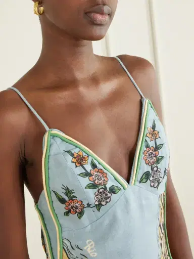 Farm Rio Beaches Path Printed Linen Mini Dress | Thumbnail 4 Farm Rio Beaches Path Printed Linen Mini Dress | Thumbnail 4