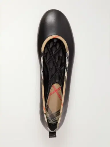 Burberry Check-trimmed Leather Ballet Flats | Thumbnail 6 Burberry Check-trimmed Leather Ballet Flats | Thumbnail 6