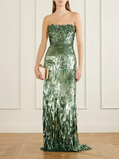 Jenny Packham Kimi Frayed Sequined Tulle Gown | Thumbnail 2 Jenny Packham Kimi Frayed Sequined Tulle Gown | Thumbnail 2
