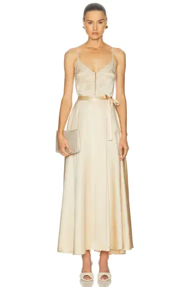 Mirror Palais Lace Silk Midi Dress | Thumbnail 5 Mirror Palais Lace Silk Midi Dress | Thumbnail 5