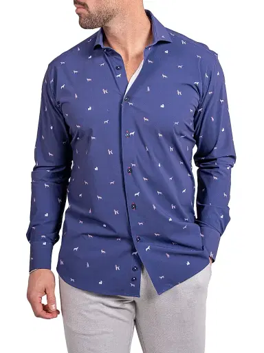 Maceoo Men's Einstein Stretch Ascension Shirt - Blue | Thumbnail 3 Maceoo Men's Einstein Stretch Ascension Shirt - Blue | Thumbnail 3