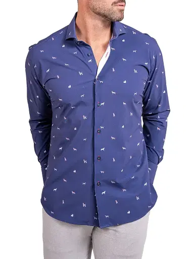 Maceoo Men's Einstein Stretch Ascension Shirt - Blue | Thumbnail 4 Maceoo Men's Einstein Stretch Ascension Shirt - Blue | Thumbnail 4