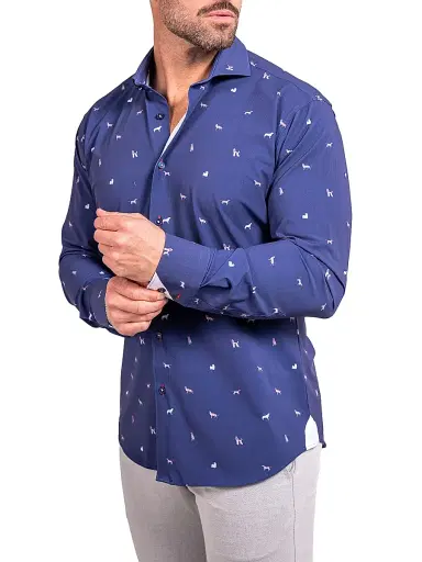 Maceoo Men's Einstein Stretch Ascension Shirt - Blue | Thumbnail 5 Maceoo Men's Einstein Stretch Ascension Shirt - Blue | Thumbnail 5