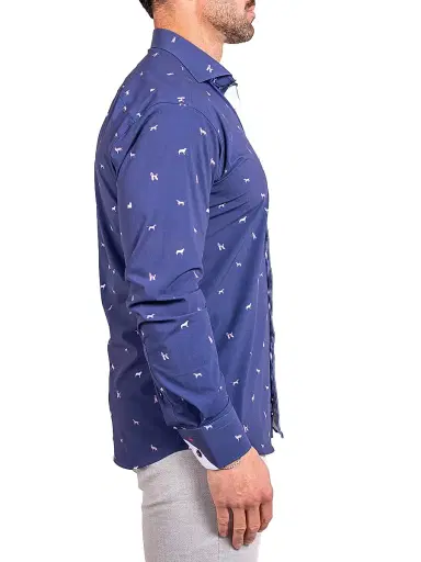 Maceoo Men's Einstein Stretch Ascension Shirt - Blue | Thumbnail 7 Maceoo Men's Einstein Stretch Ascension Shirt - Blue | Thumbnail 7