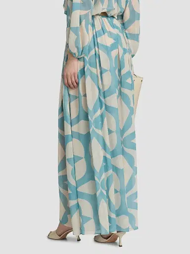 MISA Los Angeles Women's Nila Printed A-Line Maxi Skirt - Mosaic Sky | Thumbnail 5 MISA Los Angeles Women's Nila Printed A-Line Maxi Skirt - Mosaic Sky | Thumbnail 5