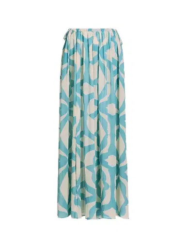 MISA Los Angeles Women's Nila Printed A-Line Maxi Skirt - Mosaic Sky | Thumbnail 1 MISA Los Angeles Women's Nila Printed A-Line Maxi Skirt - Mosaic Sky | Thumbnail 1