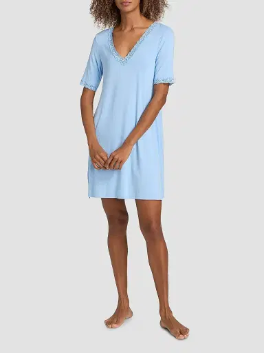 Natori Women's Feathers Essentials Lace-Trim A-line Minidress - Blue - Size XL | Thumbnail 2 Natori Women's Feathers Essentials Lace-Trim A-line Minidress - Blue - Size XL | Thumbnail 2