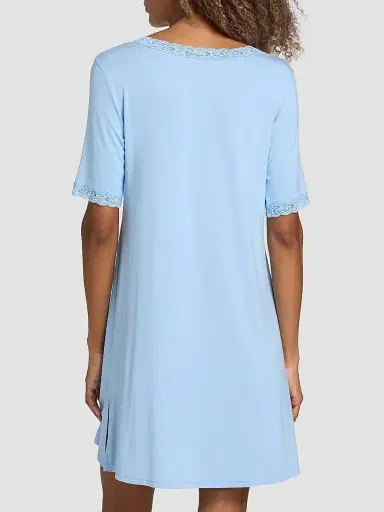 Natori Women's Feathers Essentials Lace-Trim A-line Minidress - Blue - Size XL | Thumbnail 4 Natori Women's Feathers Essentials Lace-Trim A-line Minidress - Blue - Size XL | Thumbnail 4