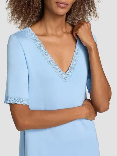 Natori Women's Feathers Essentials Lace-Trim A-line Minidress - Blue - Size XL | Thumbnail 5 Natori Women's Feathers Essentials Lace-Trim A-line Minidress - Blue - Size XL | Thumbnail 5