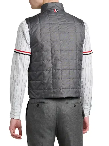 Thom Browne Men's 4-Bar Shiny Ripstop Liner Vest | Thumbnail 5 Thom Browne Men's 4-Bar Shiny Ripstop Liner Vest | Thumbnail 5