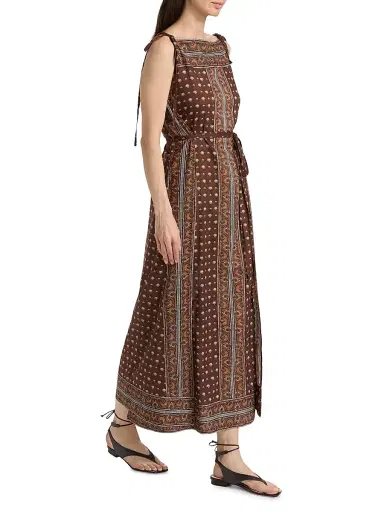 DÔEN Women's Amarante Shell-Print Cotton Maxi Dress - Terre Foulard De La Mer | Thumbnail 4 DÔEN Women's Amarante Shell-Print Cotton Maxi Dress - Terre Foulard De La Mer | Thumbnail 4