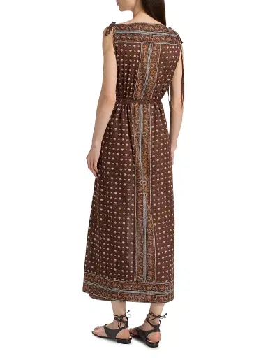 DÔEN Women's Amarante Shell-Print Cotton Maxi Dress - Terre Foulard De La Mer | Thumbnail 5 DÔEN Women's Amarante Shell-Print Cotton Maxi Dress - Terre Foulard De La Mer | Thumbnail 5