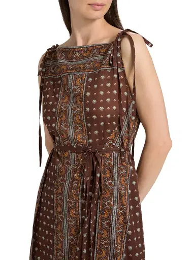 DÔEN Women's Amarante Shell-Print Cotton Maxi Dress - Terre Foulard De La Mer | Thumbnail 6 DÔEN Women's Amarante Shell-Print Cotton Maxi Dress - Terre Foulard De La Mer | Thumbnail 6
