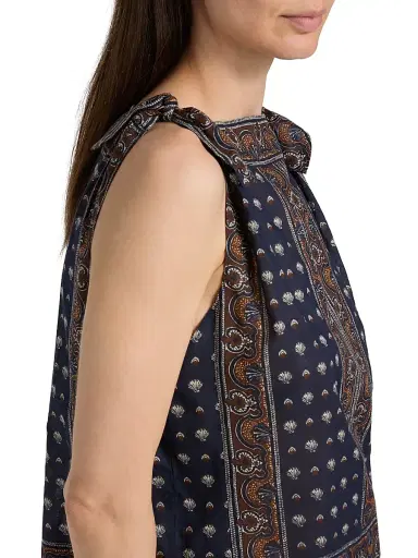 DÔEN Women's Amalia Shell-Print Cotton Top - Bleu Foulard De La Mer | Thumbnail 6 DÔEN Women's Amalia Shell-Print Cotton Top - Bleu Foulard De La Mer | Thumbnail 6