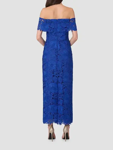 Shoshanna Women's Avril Floral Lace A-Line Midi Dress - Cobalt | Thumbnail 3 Shoshanna Women's Avril Floral Lace A-Line Midi Dress - Cobalt | Thumbnail 3