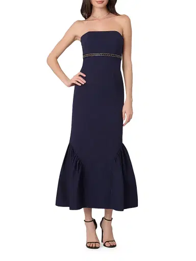 Shoshanna Women's Ashton Cotton Faille Mermaid Midi Dress | Thumbnail 2 Shoshanna Women's Ashton Cotton Faille Mermaid Midi Dress | Thumbnail 2