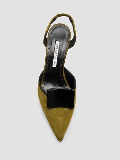 Manolo Blahnik Women's Domitila 90MM Suede Stiletto Pumps | Thumbnail 5 Manolo Blahnik Women's Domitila 90MM Suede Stiletto Pumps | Thumbnail 5